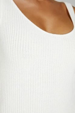Pauline Open Back Knit Mini Dress - White -Meshki Shop 0126 20230609 meshki new arrivals july1587
