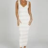 Henrietta Stripe Knit Maxi Dress - Nude/White -Meshki Shop 0279 20230609 meshki new arrivals july1746