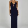 Maia Pointelle Knit Maxi Dress - Navy
