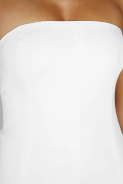 Marianne Strapless Crepe Midi Dress - White -Meshki Shop 0397 20230609 meshki new arrivals july1866