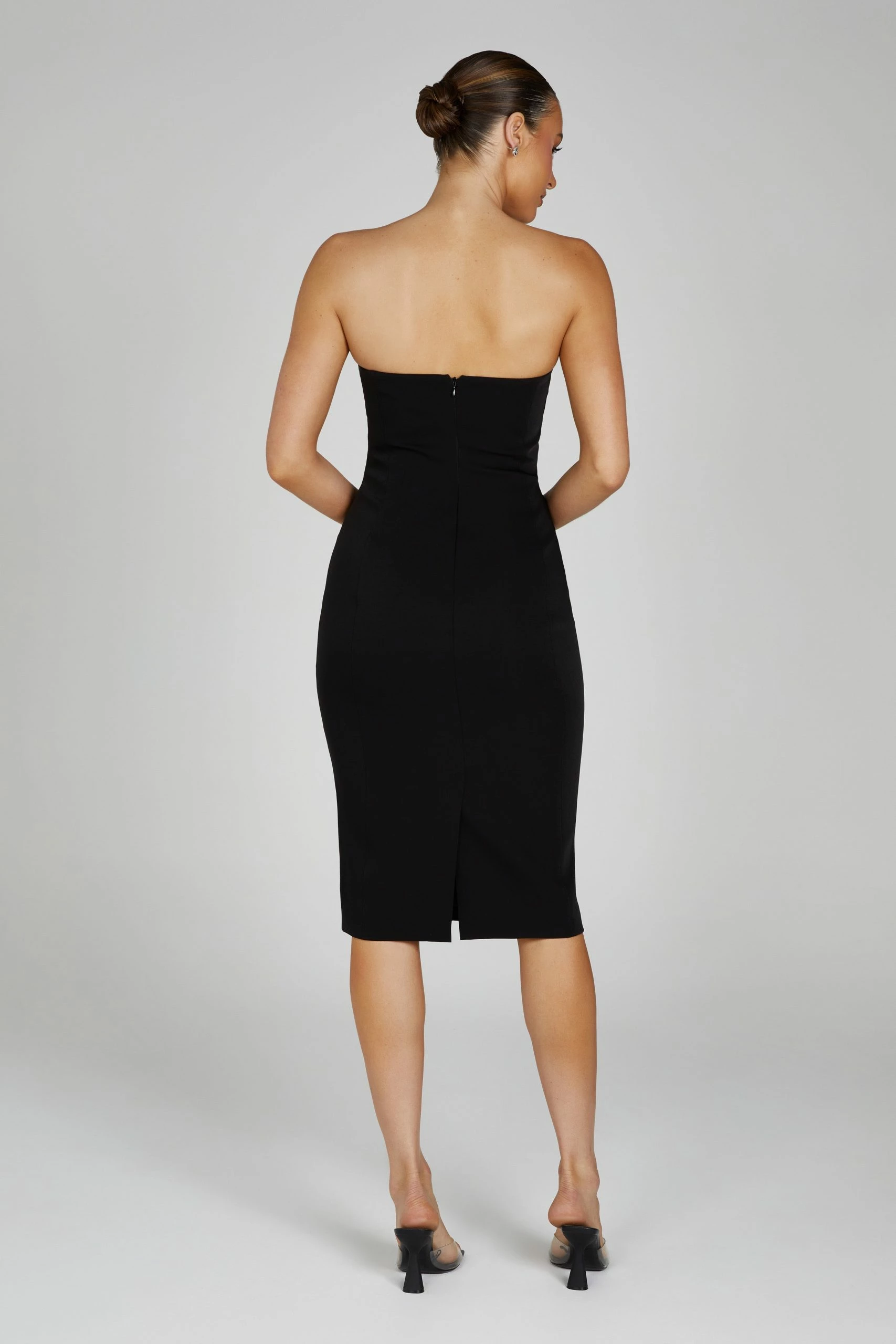 Marianne Strapless Crepe Midi Dress - Black 4 Marianne Strapless Crepe Midi Dress - Black - Image 2