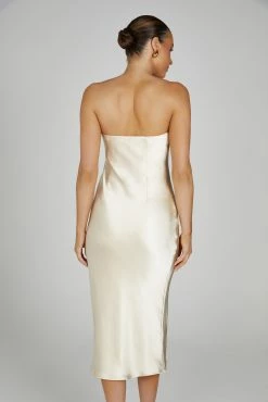 Tyler Strapless Satin Midi Dress - Gold -Meshki Shop 0507 20230609 meshki new arrivals july1976