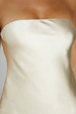 Tyler Strapless Satin Midi Dress - Gold -Meshki Shop 0513 20230609 meshki new arrivals july1982