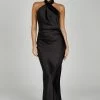 Laura Halter Satin Gown - Black -Meshki Shop 0514 20230609 meshki new arrivals july1983