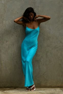 Sylvie Chain Maxi Dress - Aquamarine