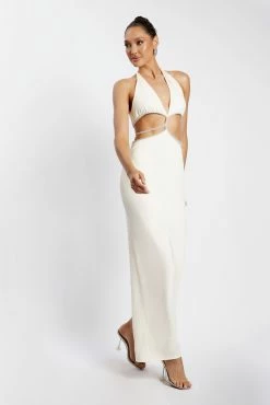 Nicha Diamante Cut Out Maxi Dress - Bone -Meshki Shop 2022 02 02 01 12 41 Meshkiecom27Jan0944
