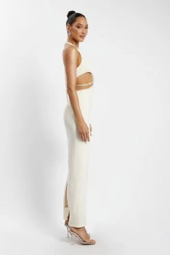 Nicha Diamante Cut Out Maxi Dress - Bone -Meshki Shop 2022 02 02 01 12 46 Meshkiecom27Jan0949