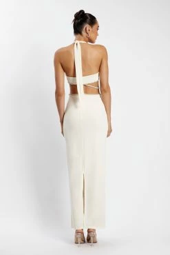 Nicha Diamante Cut Out Maxi Dress - Bone -Meshki Shop 2022 02 02 01 12 51 Meshkiecom27Jan0953