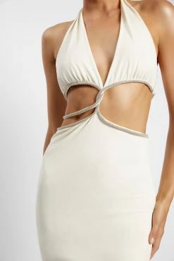 Nicha Diamante Cut Out Maxi Dress - Bone -Meshki Shop 2022 02 02 01 13 03 Meshkiecom27Jan0968