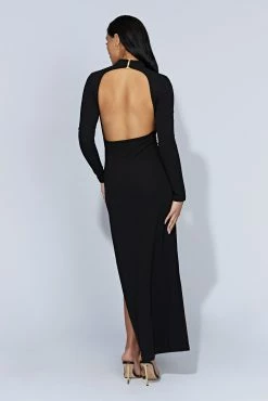 BSD Josette E-Hook Maxi Dress - Black -Meshki Shop 20220913 meshki eccom bonsoir20106