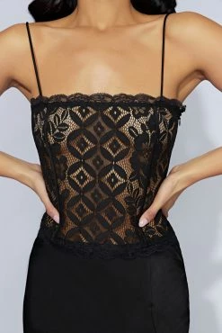 Quincy Lace Mini Dress - Black -Meshki Shop 20220913 meshki eccom bonsoir20431