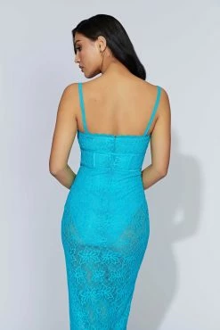 Mathilde Lace Corset Midi Dress - Aquamarine 12 Mathilde Lace Corset Midi Dress - Aquamarine -Meshki Shop 20220913 meshki eccom bonsoir20679