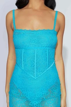Mathilde Lace Corset Midi Dress - Aquamarine 14 Mathilde Lace Corset Midi Dress - Aquamarine -Meshki Shop 20220913 meshki eccom bonsoir20689