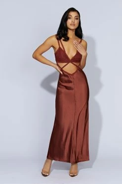 Seraphine Lace Maxi Dress - Cherry Chocolate
