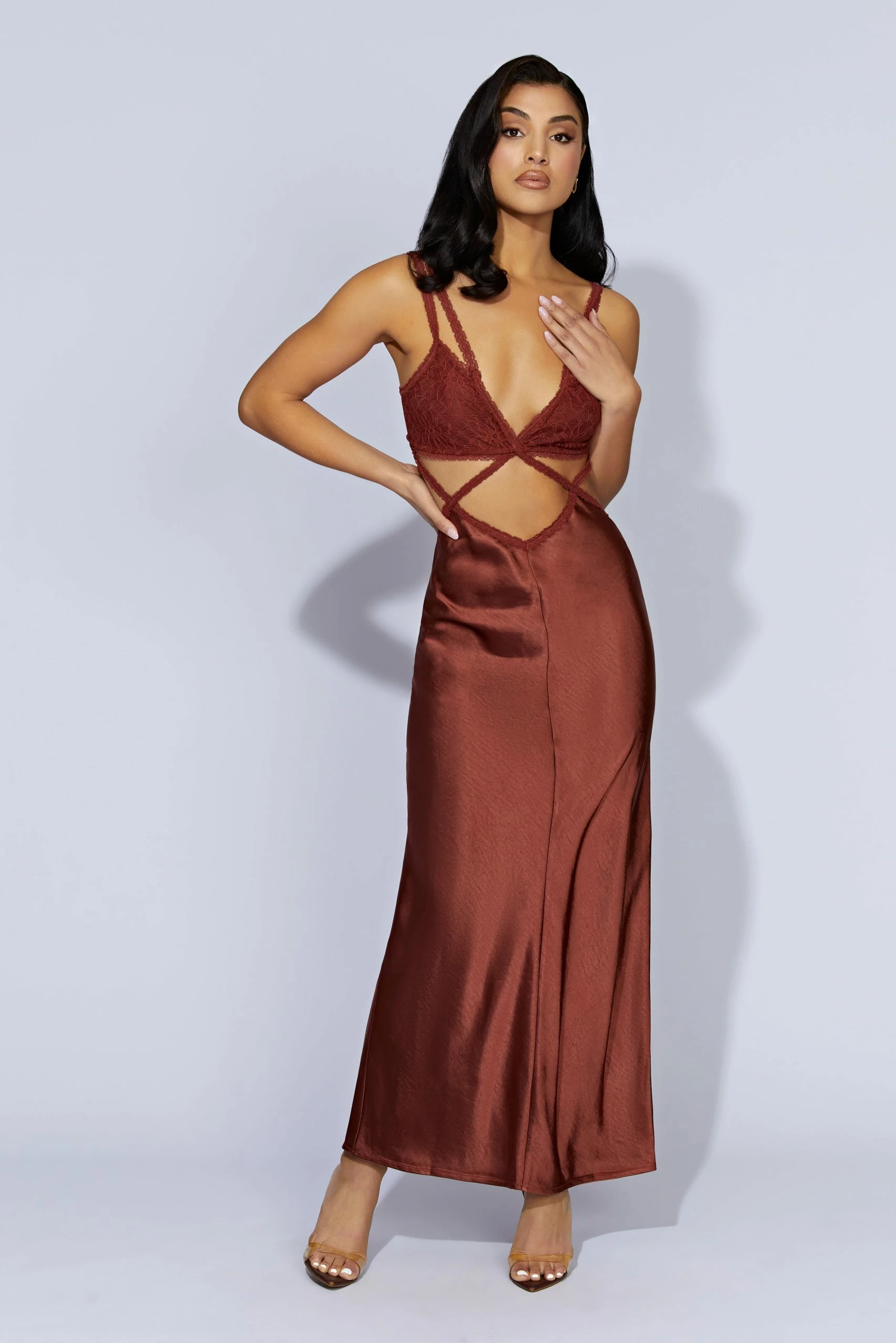 Seraphine Lace Maxi Dress - Cherry Chocolate 3 Seraphine Lace Maxi Dress - Cherry Chocolate