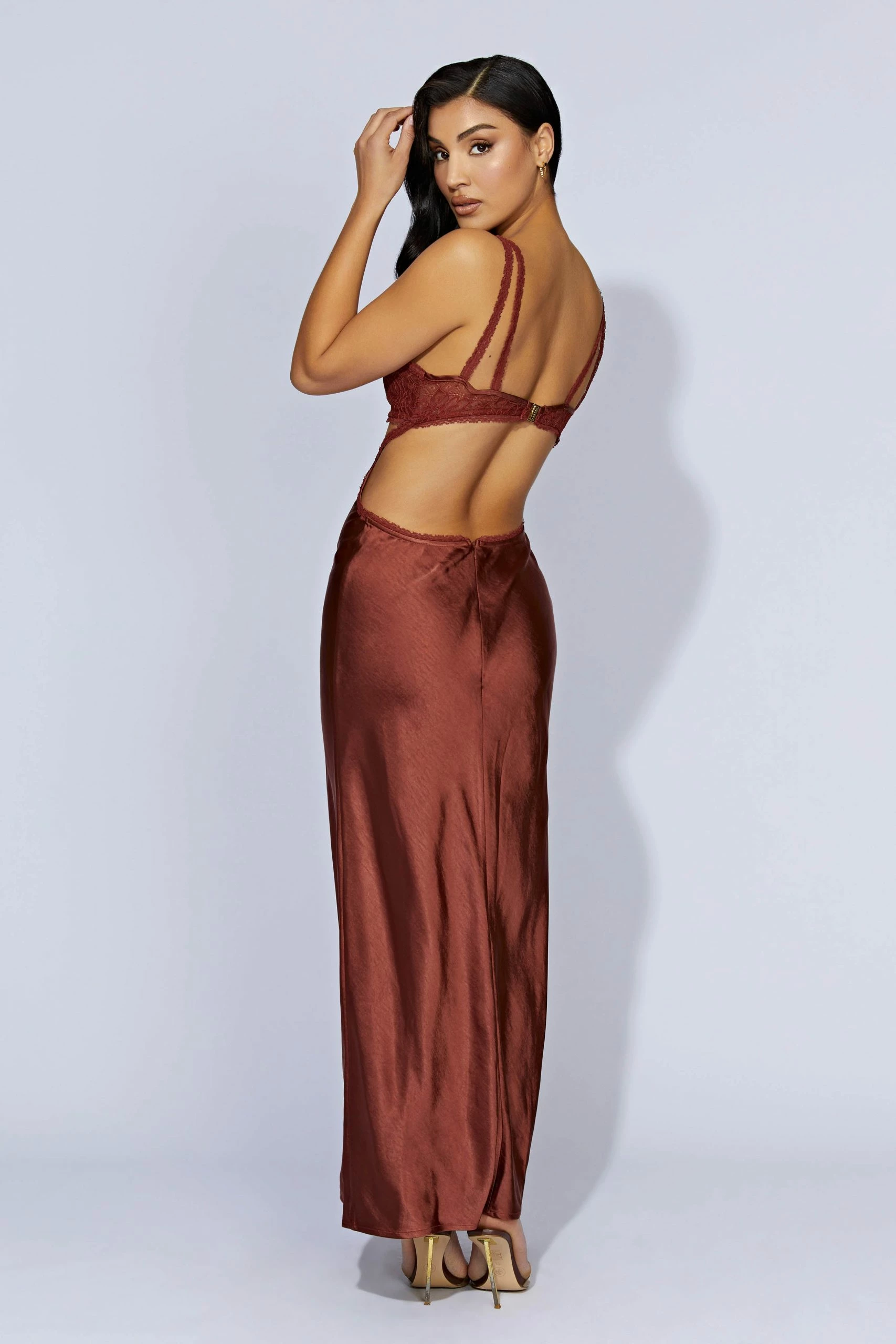 Seraphine Lace Maxi Dress - Cherry Chocolate 4 Seraphine Lace Maxi Dress - Cherry Chocolate - Image 2