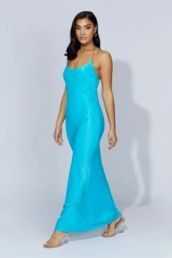 Sylvie Chain Maxi Dress - Aquamarine -Meshki Shop 20220921 meshki ecomm bonsoir32007