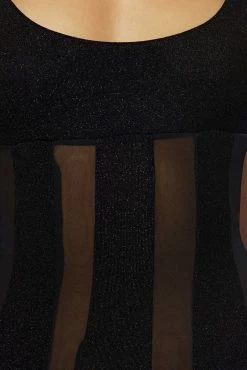 BSD Dominique Panelled Maxi Dress - Black -Meshki Shop 20220921 meshki ecomm bonsoir32373