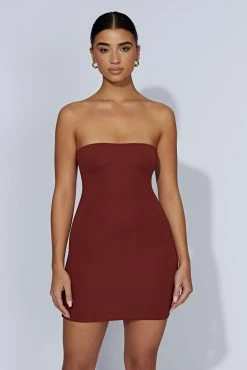 Stella Strapless Mini Dress - Cherry Chocolate