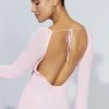 Zahra Long Sleeve Open Back Mini Knit Dress - Blush Pink