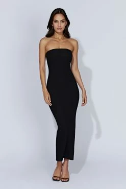 Imani Strapless Knit Maxi Dress - Black -Meshki Shop 20221010 meshki ecomm knit2581