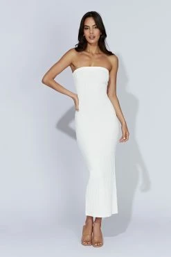 Imani Strapless Knit Maxi Dress - White 12 Imani Strapless Knit Maxi Dress - White -Meshki Shop 20221010 meshki ecomm knit2616