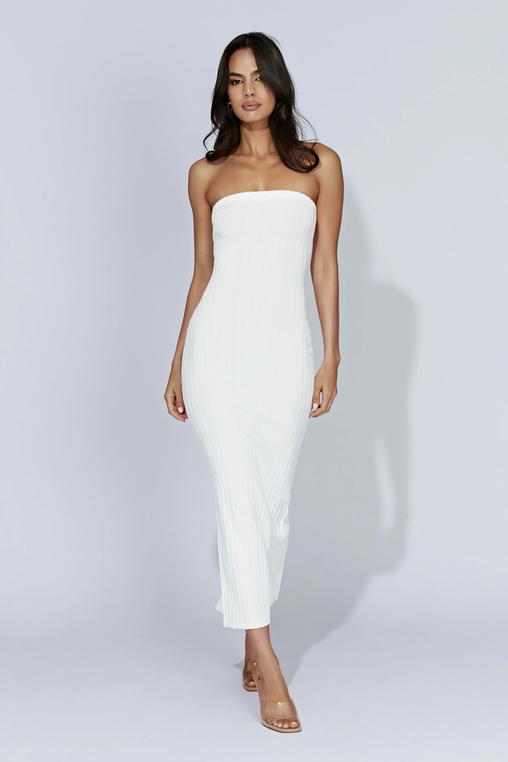 Imani Strapless Knit Maxi Dress - White 6 Imani Strapless Knit Maxi Dress - White - Image 4