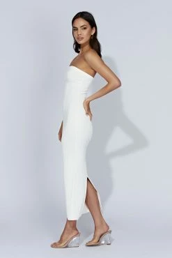 Imani Strapless Knit Maxi Dress - White 10 Imani Strapless Knit Maxi Dress - White -Meshki Shop 20221010 meshki ecomm knit2645