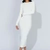 Rowen Long Sleeve Midi Dress - White -Meshki Shop 20221010 meshki ecomm knit3214