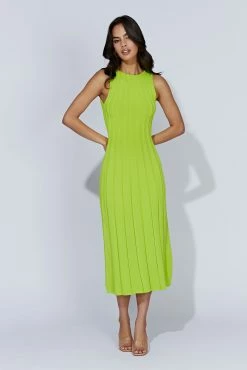 Aspen Back Keyhole Knit Midi Dress - Fresh Green 22 Aspen Back Keyhole Knit Midi Dress - Fresh Green -Meshki Shop 20221010 meshki ecomm knit3391
