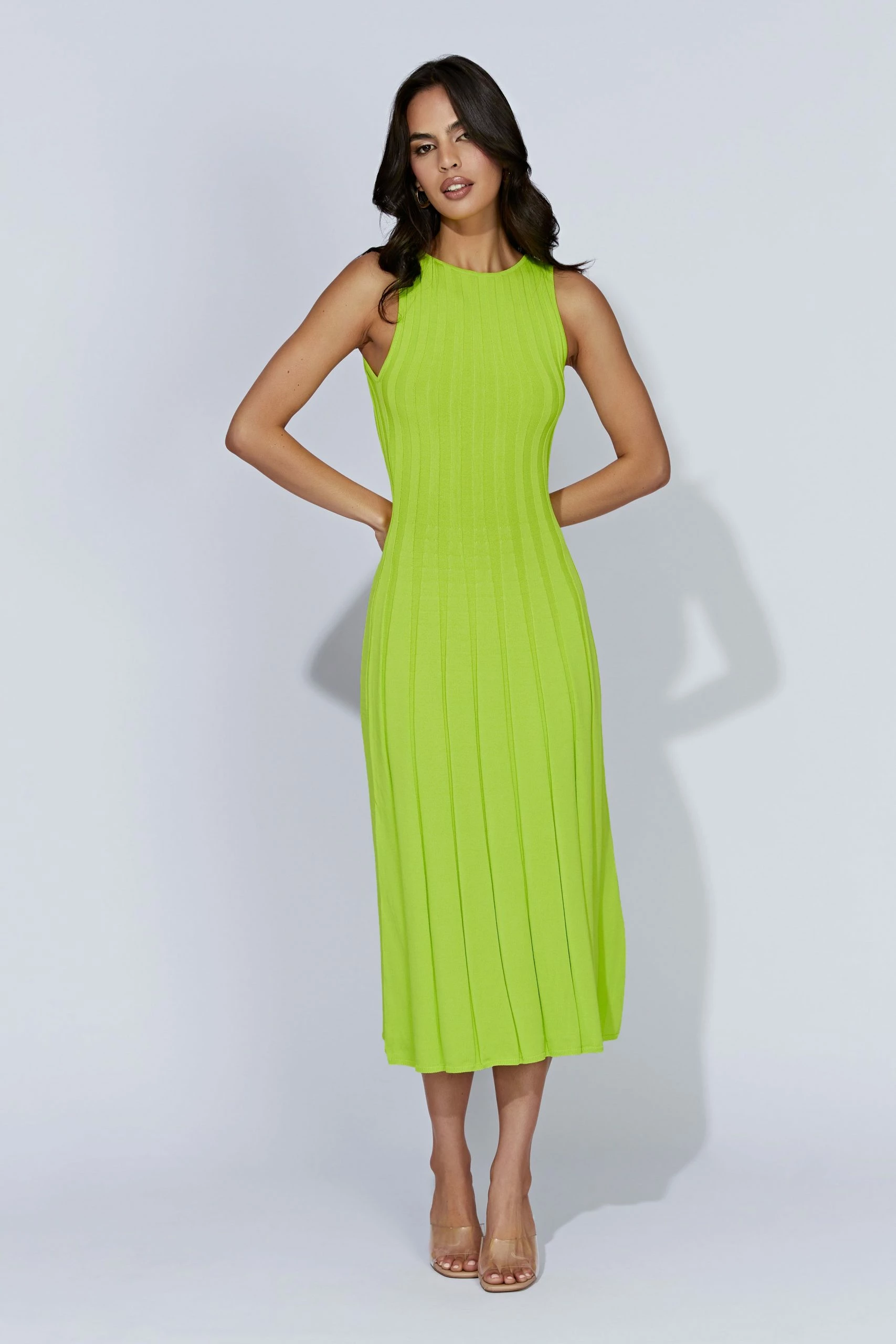 Aspen Back Keyhole Knit Midi Dress - Fresh Green 12 Aspen Back Keyhole Knit Midi Dress - Fresh Green - Image 10