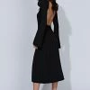 Juniper Flare Sleeve Knit Midi Dress - Black -Meshki Shop 20221010 meshki ecomm knit3527