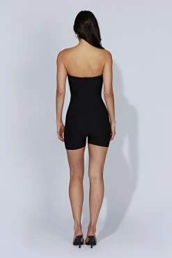 Ginny Strapless Knitted Playsuit - Black -Meshki Shop 20221010 meshki ecomm knit3798