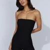 Ginny Strapless Knitted Playsuit - Black -Meshki Shop 20221010 meshki ecomm knit3808