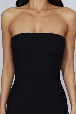 Ginny Strapless Knitted Playsuit - Black -Meshki Shop 20221010 meshki ecomm knit3809