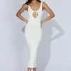 Nola Cut Out Knit Midi Dress - Off White