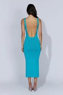 Nola Cut Out Knit Midi Dress - Aquamarine -Meshki Shop 20221010 meshki ecomm knit3979