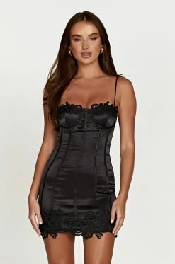Tatiana Corset Mini Dress With Lace - Black 14 Tatiana Corset Mini Dress With Lace - Black -Meshki Shop 20221018 meshki ecomm thatshot 015704