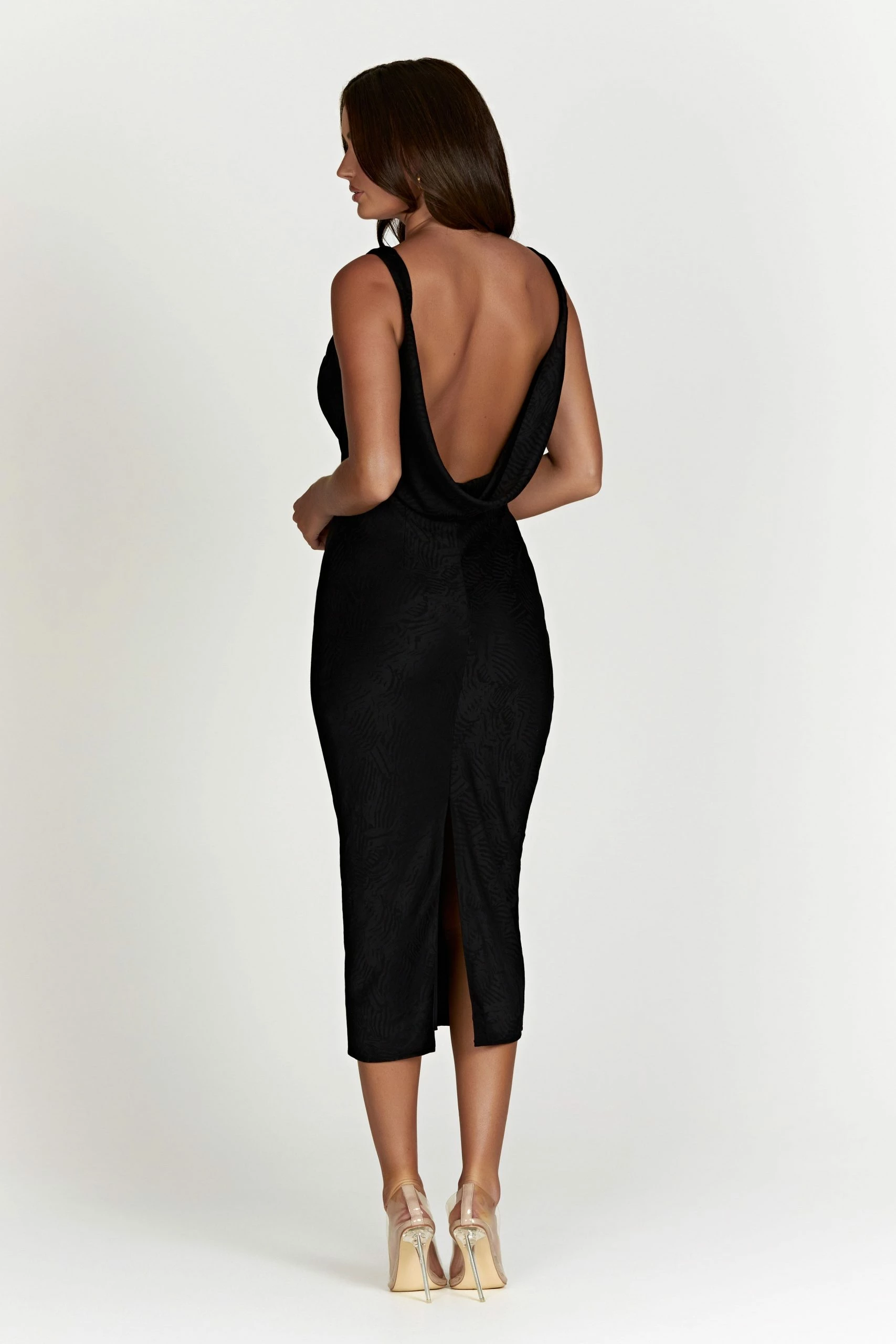 BSD Fallon Cowl Midi Dress - Black 4 BSD Fallon Cowl Midi Dress - Black - Image 2