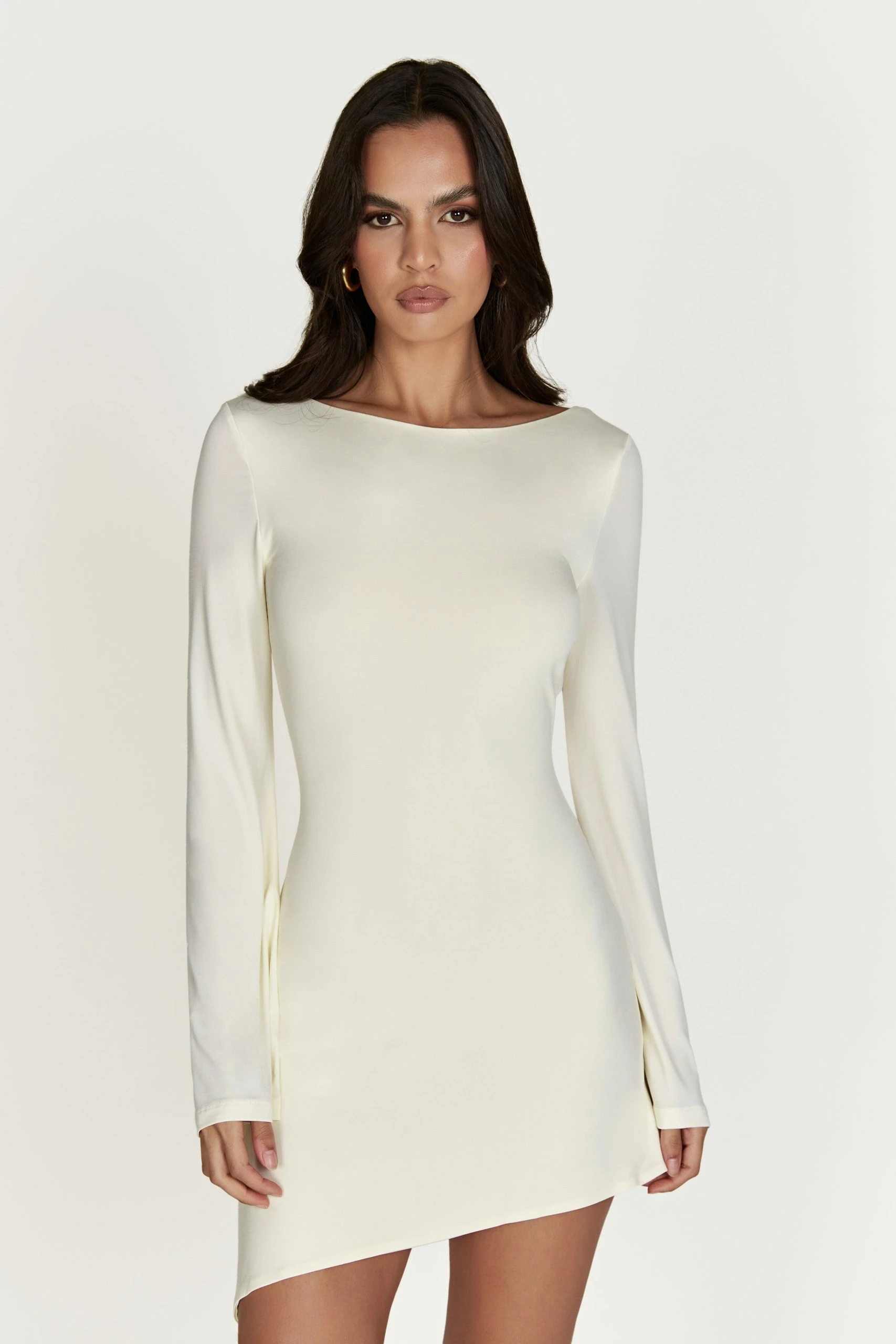 BSD Melina Long Sleeve Mini Dress - Bone 4 BSD Melina Long Sleeve Mini Dress - Bone - Image 2
