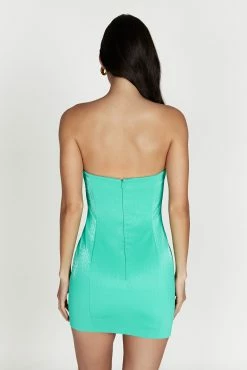 Lizzie Crosshatch Faux Leather Mini Dress - Mint 12 Lizzie Crosshatch Faux Leather Mini Dress - Mint -Meshki Shop 20221026 meshki ecomm thatshot 038804