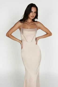 Desirie Corset Maxi Dress - Champagne -Meshki Shop 20221026 meshki ecomm thatshot 039150