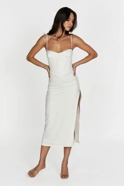 BSD Maggie Corset Midi Dress - Bone