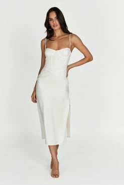 BSD Maggie Corset Midi Dress - Bone 13 BSD Maggie Corset Midi Dress - Bone -Meshki Shop 20221026 meshki ecomm thatshot 039447