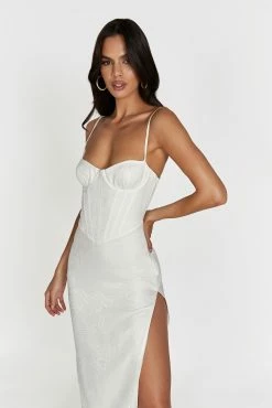 BSD Maggie Corset Midi Dress - Bone 14 BSD Maggie Corset Midi Dress - Bone -Meshki Shop 20221026 meshki ecomm thatshot 039490