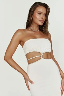 Billie Strapless Maxi Dress - Bone 11 Billie Strapless Maxi Dress - Bone -Meshki Shop 20221109 meshki ecomm swim11865