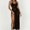 Sky Malia Cut Out Crochet Maxi Dress - Black -Meshki Shop 20221109 meshki ecomm swim11941