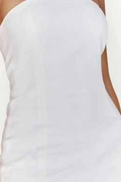 Maci Linen Mini Dress - White -Meshki Shop 20221115 meshki ecomm reflections14231