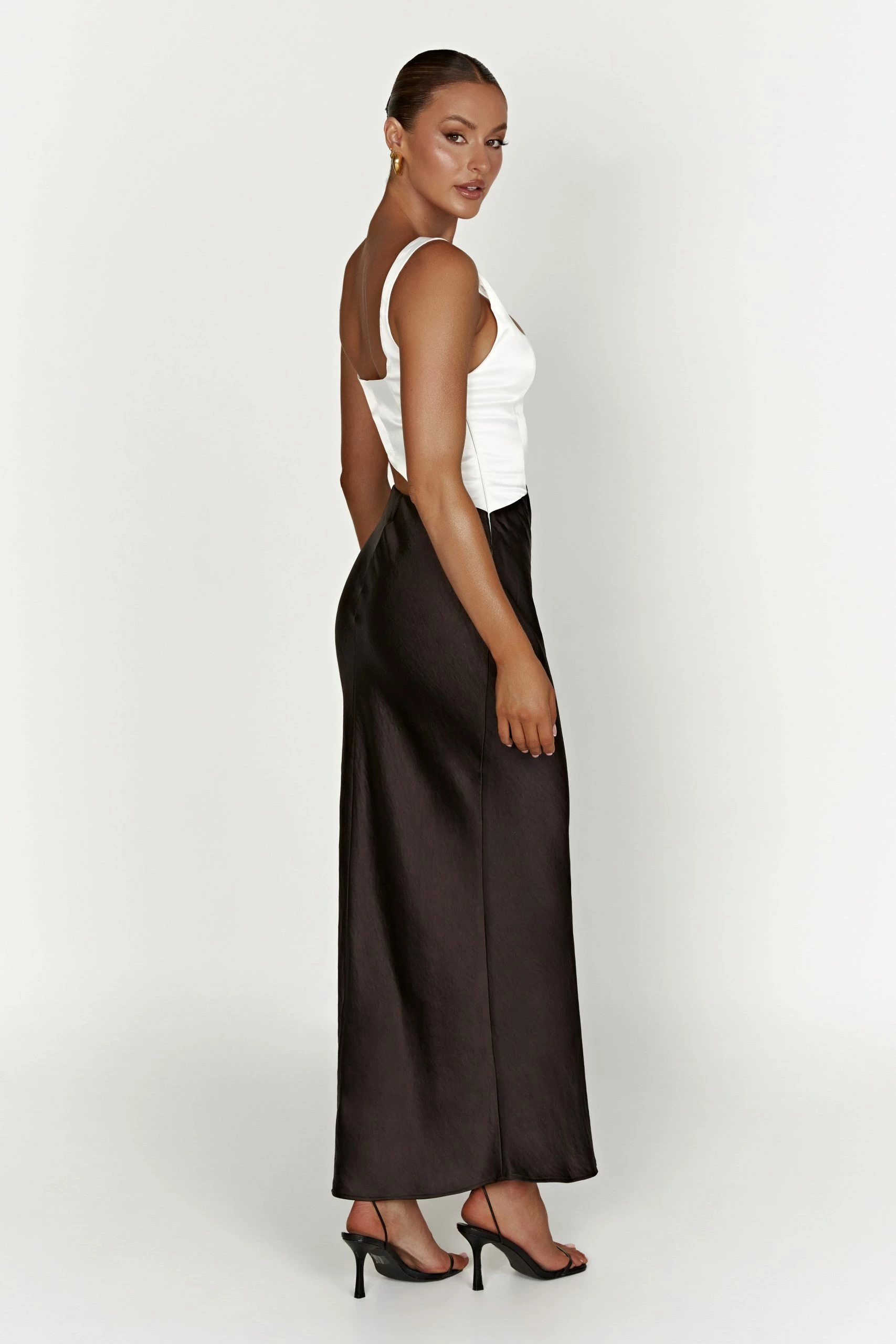 Gianna Two Tone Slashed Maxi Dress - Black 6 Gianna Two Tone Slashed Maxi Dress - Black - Image 4