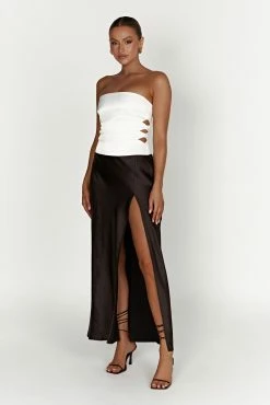 Brooklyn Two Tone Strapless Maxi Dress - Black -Meshki Shop 20221115 meshki ecomm reflections14723